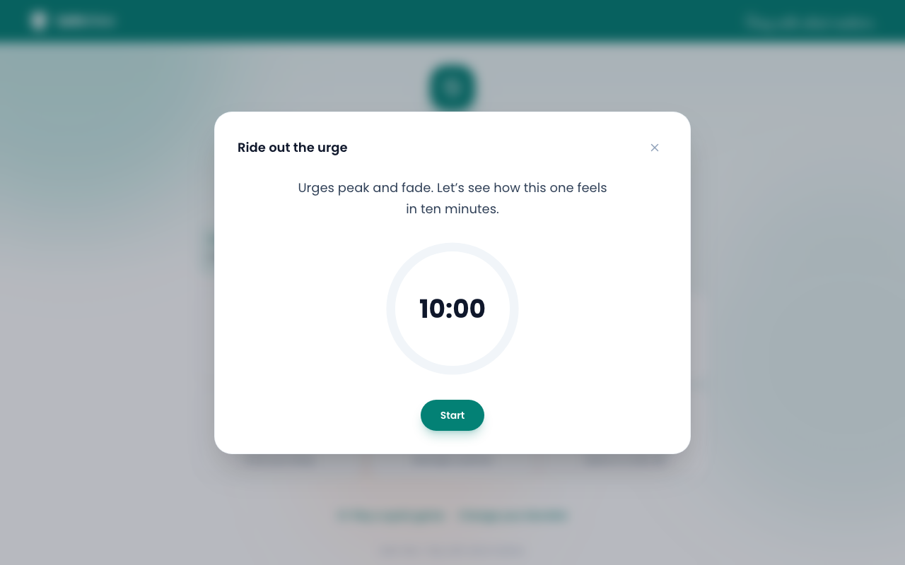 Urge timer on the Safe View blocked page